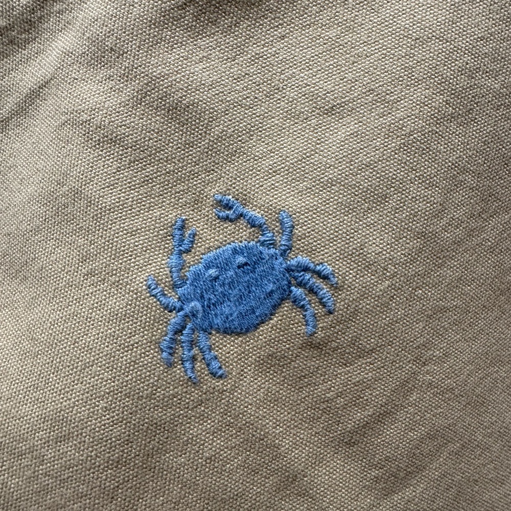 J. McLaughlin Beige Shorts with Blue Crab Embroidery - Picture 4 of 4
